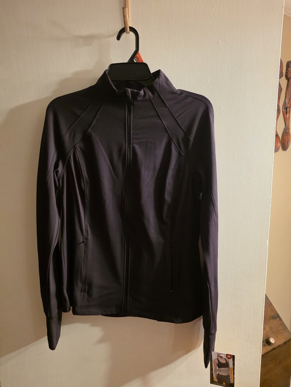 Avia Black Athletic Zip Jacket with White Logo